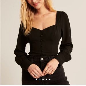 Black long sleeve corset top